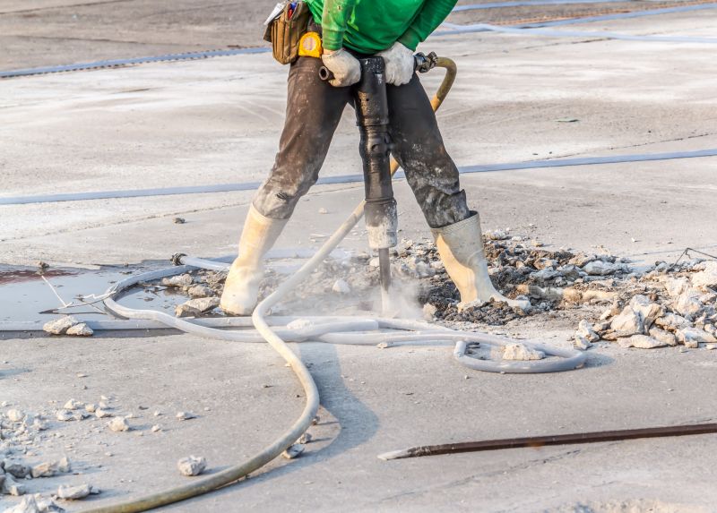 Construction Worker Using Core Drill